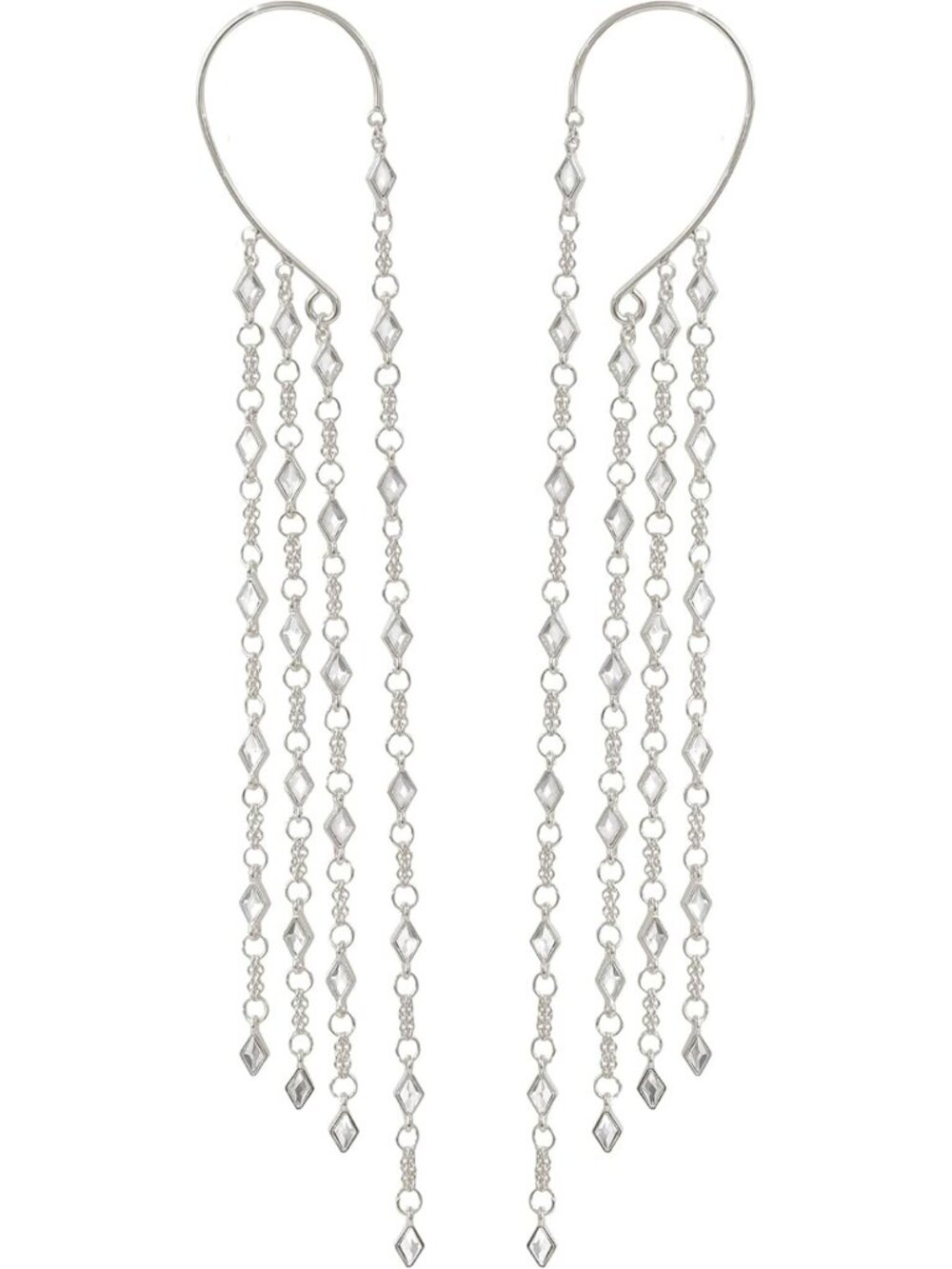 14K Gold Plated Cubic Zirconia Fringe Ear Cuff, Stylish Women's Jewelry